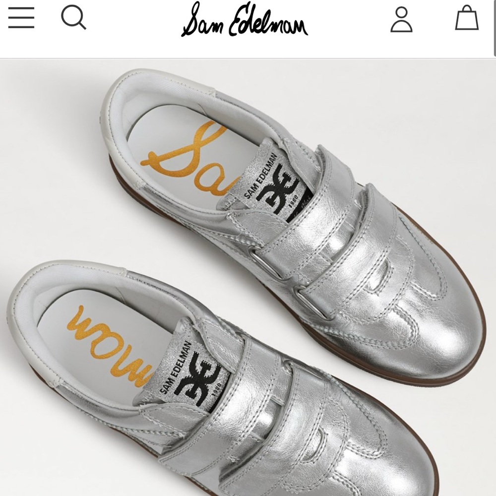 Sam Edelman TALIA SLIP ON SNEAKER Silver Size 7 - Picture 1 of 9